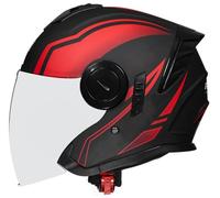 Men Open Face Motorcycle Helmets Motocross Helmets DOT Approved, Moped Helmet with Dual Visor Skull Cap Helmets for Unisex, Baseball Cap Helmets, for Cruiser Scooter Chopper 8,2XL=63-64cm
