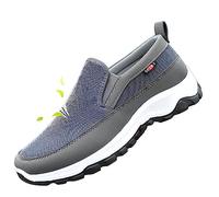 Men Orthopedic Shoes Sport Shoes for Men, Breathable Orthopedic Travel Plimsolls, Arch Support Slip-On Canvas Loafers, Casual Boat Shoes, for Extra Cushioning and Foot Relief Grey