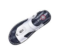 Men Outdoor Flat Slippers, Fashion Summer Breathable Men's Adjustable Arch Support Bunion Sandals, Casual Open Toe Utdoor Orthotic Flip Flops(White,6 UK)
