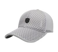 Men Outdoor Long Brim Sunshade Hat Mesh Breathable Baseball Cap Peaked Hat Hats Without Top (Grey, One Size)