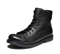 Men Oxford Ankle Boots Lace-Up Leather Business Formal Shoes Comfortable Casual Walking Boot,Black,10 UK