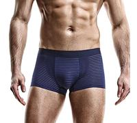 Men Pack Men 3 Sexy Brief Summer Thin Transparent Underpant Ice Silk Boxers Breathable Men Waist Pant Underwear Underwear Men Jock (Blue, XXL)