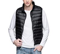 Men Packable Lightweight Body Warm Mens Down Gilet Quilted Jacket Trendy Padded Vest Jackets Full Zip Up Warm Coats Stand-Up Collar Sleeveless Jackets Puffer Casual Bodywarmer Unisex