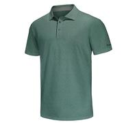 Men Polo Shirt Short Sleeve Breathable Summer Tshirts Button Front Polo Sport Shirt Basic Regular-Fit Golf Shirt Green L