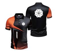 Men Print 3D Polo Shirts for R.ES.i.d.en.t Buttons Half Sleeve Stitching T-Shirts Rugby Short Sleeve Soft Activewear Fitness Tee Top Clothes-ZongS||m