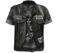 Men Print T-Shirt Men 3Ddigital Printing Trend Fake Two Clothes Short Men Sleeve Skull Print Streetwear Round Neck Men T-Shirt B-002 6XL