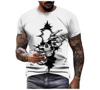 Men Problem Solved T-Shirt Halloween I'm Fine Shirt Blood Halloween Men Bloody Tee Problem Solved Costume (Silver #2, L)
