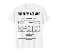 Men Problem Solving Chart - Flowchart Geek Nerd Funny Gift T-Shirt