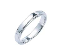 Men Promise Rings White Gold, Simple Anniversary Bands Solid 9 Carat Real Gold 3.4MM Wedding Rings for Men Size X 1/2