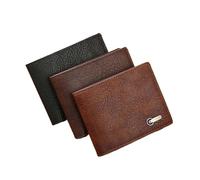 Men Purse Black Coin Wallet Male Business Cards Holder Pu Leather Multiple Slot Casual Large Capacity