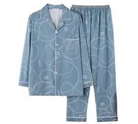 Men Pyjamas Set Mens Long Sleeve Sets, Plain Lounge Pants Tee Top Soft and Comfortable Warm Couple with Elastic Waistband Two Pieces Breathable Plus Size Casual Nightwear Loungewear for Gym Jogging