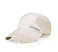 Men Quick Dry Baseball Cap Lightweight Sun Hat Breathable Airy Mesh UV Protection Visor with Adjustable Buckle Outdoor Sports Cap Camping Hiking Travel 54-58CM (UK, Numeric, 6 3/4, 7 1/4, Beige)