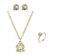 Men Relationship Women's Beating Fan Pendant Ring Earrings 3 Piece Set Jewelry Suitcase Organizer with Wheels (Rose Gold, One Size)