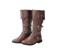 Men Renaissance Medieval High Knee PU Gothic Boots Cosplay Vintage Stage Pirate Viking Shoes Boots Yellow
