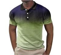 Men Retro Polo Shirts Classic Turn-Down Collar Short Sleeve Vintage Printed Polos Summer Golf Athletic Slim Fit Henley T Shirt Side Split Tops Business Work Casual Sport Polos Plus Size Polos M-4XL