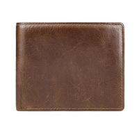 Men RFID Blocking Bifold Wallet Oil-Tanned Leather Wallet, Secure and Durable Extra Capacity Billfold with with 9 Card Slots ID Windows & 2 Pockets, Tight Stitching for Father Boyfriend (Brown, 1 PC)
