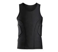 Men Rib Protector Vest 3-Pad Compression for Football Training 1pcs-Black