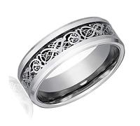 Men Ring - Dragon Scale Dragon Pattern Beveled Edges Celtic Rings Jewelry Wedding Band For Men Silver 11 Creative And Exquisite Workmanship Attractive design
