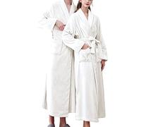 Men Robe Bath Super Soft - Men Robe For Winter Unisex Towelling Bath Robes Comfortable Cotton Dressing Gowns With Pockets Classic Shawl Collar Bathrobe Solid Color Thermal Sleepwear