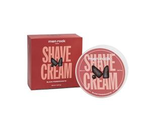 Men Rock Black Pomegranate Shave Cream - Rich Lather & Smooth Finish - Hydrating & Nourishing Shaving Cream for Men - Vegan & Cruelty-Free - Classic Wet Shaving Soap Experience, 100ml