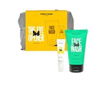 Men Rock Purifying Face Wash & Energizing Eye Cream Gift Set for Men with Wash Bag - Tea Tree, Salicylic Acid & Hyaluronic Acid Skincare - Reduces Puffiness, Brightens, Clears Pores