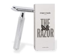 Men Rock Safety Razor for Men - Double Edge Razor with Classic Single Blade Design - Durable Wet Shaving Safety Razors - Perfect Double Edge Safety Razor - Blades Not Included