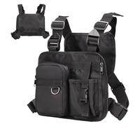 Men Running Chest Pack, Chest Bag Vest Backpack, 10.24x1.18x8.66 Inches Lightweight Storage Pouch, Adjustable Strap System for Hiking Travel Women Runners Hunting Outdoor Workout Jogging Adventure