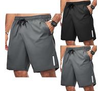 Men Running Shorts Men's Shorts Workout with Pocket 2 in 1 Gym Training Short Lightweight Quick Drying Breathable Sports Short with Drawstring and Pockets Gym Pants for Running Training Activewear