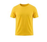 Men’s 100% Cotton T-Shirt - Premium Soft Breathable Summer Short Sleeve Tee, Regular Fit Plain Basic Casual Crewneck Undershirt, Lightweight Daily Wear Top (S-XL) Yellow