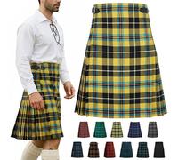 Men’s 5 Yard Tartan Kilt - Authentic Scottish Tartans - Adjustable Leather Straps, Soft Non-Itchy Fabric, Comfortable Fit - Wedding, Stag Party & Formal Wear Kilt