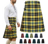 Men’s 5 Yard Tartan Kilt - Authentic Scottish Tartans - Adjustable Leather Straps, Soft Non-Itchy Fabric, Comfortable Fit - Wedding, Stag Party & Formal Wear Kilt