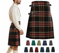 Men’s 5 Yard Tartan Kilt - Authentic Scottish Tartans - Adjustable Leather Straps, Soft Non-Itchy Fabric, Comfortable Fit - Wedding, Stag Party & Formal Wear Kilt