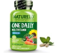 Men’s 50+ Multivitamin Easy One a Day | 120 Vegan Capsules (4 Month Supply) | 29 Essential Vitamins, Minerals & Fruit & Veg Extracts, for Men’s Health and Vitality | NATURELO