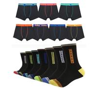 Men’s 7 Days Boxer Shorts & Socks Set - Colourful Cotton Underwear Gift Pack - Fun Days of the Week Design - Multipack UK Sizes S to XXL (UK, Alpha, M, Regular, Regular, 7Days boxers And Socks Set)