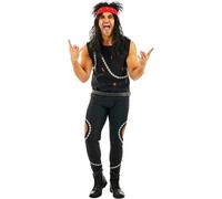 Men`s 80s Glam Rocker Costume M - XL Adult Rockstar Rock Punk Star Fancy Dress