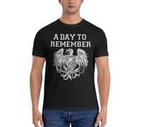 Men’s A Day Rock to Remember Band Outdoor Shirts Short Sleeve Graphic T-Shirt Crewneck Cotton Tee for Men Black L