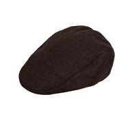 Men’s Abraham Moon Plain Tweed Flat Cap - Brown / XL