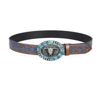Men’s Adjustable Western Belt Engraved Cow Head Waist Strap For Rodeos Music Festival And Workwear Pants Jeans Western Belt For Men