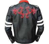 Men’s Alex Mercer Dragon Embroidered Video Game Proto Biker Black Leather Jacket