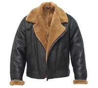 Men’s Aviator B3 Cross Zip Sheepskin Leather Bomber Flying Pilot Jacket GINGER XL