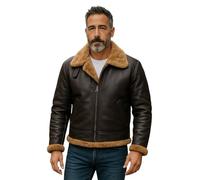 Men’s B3 Aviator Shearling Bomber Jacket - Real Sheepskin Leather Flying Pilot Coat, WWII Vintage Aviation Style