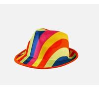 Men’s Black Cowboy Gangster Lincoln Velour Sequin Trilby Bowler Hat - Stylish Party & Fancy Dress Accessory (Rainbow Gangster Hat)