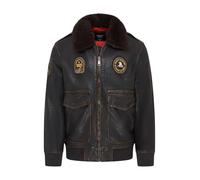 Men’s Black Leather Bomber Aviator Detachable Sheepskin Collar G-1 Pilot Jacket - Genuine Lambskin Leather