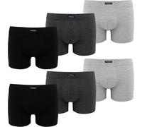 Men’s Boxer Shorts 6 Pack Cotton Retro Trunk Tight-Fitting Seamless Black Grey