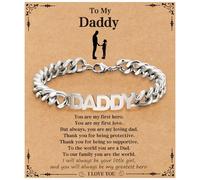 Men’s Bracelet Daddy Father Day Gifts from Daughter Best Dad Grandad Father’s Gifts Daddy to be Gifts Cuban Chain Bracelet Jewellery Presents for Birthday Fathers Day Christmas Valentines