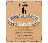 Men’s Bracelet Daddy Father Day Gifts from Son Best Dad Grandad Father’s Daddy to be Gifts Cuban Chain Bracelet Jewellery Presents for Birthday Fathers Day Christmas Valentines