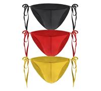 Men’s Briefs Underwear Low-rise G-strings Lingerie Panties Solid Ice Silk Thongs Sexy Ice Silk Bikini Tie Side T Back Underpants Triangle Translucent Pants