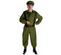 Men`s British Home Guard Costume Adult WW2 Soldier Fancy Dress M L XL Dads Army