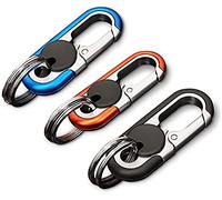 Men’s Car Key Chain, Heavy Duty Double Layer Anti-Loss Car Keychain Fashion Keychain Key, Premium Car Keychain for Men, Men's Metal Waistband Car Keychain, High-elasticity Buckle (3PCS)