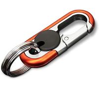 Men’s Car Key Chain, Heavy Duty Double Layer Anti-Loss Car Keychain Fashion Keychain Key, Premium Car Keychain for Men, Men's Metal Waistband Car Keychain, High-elasticity Buckle (Orange)